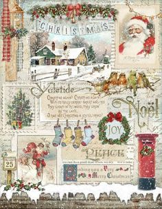 an old fashioned christmas card with santa claus