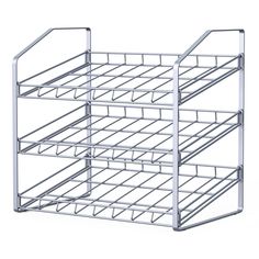 a metal rack with multiple compartments on it