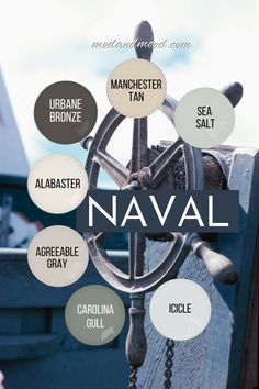 the name naval is written in different languages on a ship's steering wheel