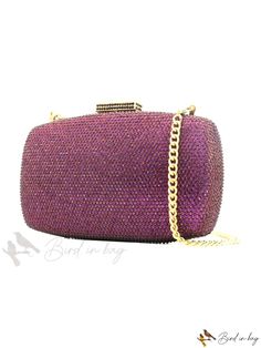 Bird in Bag - Womens Clutch Bag for Weddings and Cheongams, Handheld Design Purple Rectangular Clutch For Formal Occasions, Elegant Purple Evening Bag For Formal Occasions, Glamorous Purple Rectangular Bag, Formal Purple Rectangular Clutch, Elegant Purple Rectangular Clutch, Elegant Purple Rectangular Evening Bag, Formal Purple Rectangular Evening Bag, Purple Rectangular Bags For Weddings, Purple Rectangular Evening Bag