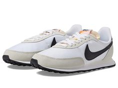 Nike Waffle Trainer 2 - Men's Shoes : White/Black/Sail/Summit White : BECAUSE YOU DON'T CHANGE WHAT WORKS. Staying true to the timeless track style you love, the Nike Waffle Trainer 2 brings you the classic look of heritage Nike running. With its iconic Waffle sole, large retro Swoosh and era-reflecting suede accents, it's refreshingly retro. The plush foam midsole with extra-soft foam wedge is so comfy it should be banned while the exposed foam tongue adds the perfect flash. Staying true to the Waffle Trainer 2, Nike Waffle Trainer, Running Shoes Design, Track Shoes, Nike Waffle, Nike Kids, Shoes White, Nike Running, Sneaker Head