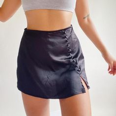 Mauve Satin Skort With Faux Button Detail Never Worn Brand Hyfve Size: L Storage: 520 Button Detail, Womens Skirt, Satin, Pink, Women Shopping, Color