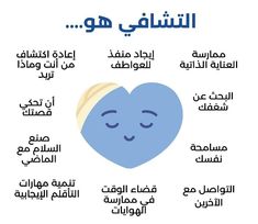 the words in arabic are written with an image of a blue heart and two heads