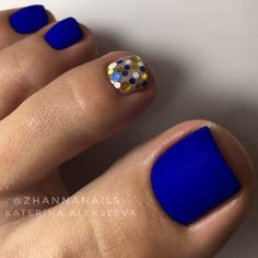 Pedicure Colors, Confetti Nails, Blue Nail