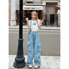 Vevesc Cargo Pants Women Y2K Oversized Sweatpants Streetwear Pockets Wide Leg Joggers Harajuku Korean Blue Baggy Casual Trousers Season: Spring/Summer Waist Type: high Decoration: Pockets Elasticity: High Strecth Fabric Type: Broadcloth Pattern Type: Solid Pant Style: Cargo Pants Material: POLYESTER Fit Type: LOOSE Length: Ankle-Length Pants Y2k Cargo Pants, Sweatpants Streetwear, Oversized Sweatpants, Wide Leg Joggers, Women Y2k, Style Cargo, Crop Top Tees, Backless Mini Dress, Linen Pants Women