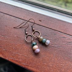 These Earrings Are Handmade And Brand New. 1 Carat Diamond Earrings, Rustic Earrings, Dangle Earrings Boho, Natural Stone Earrings, Earring Designs, Earring Ideas, Beaded Drop Earrings, Cz Stud Earrings, Triangle Earrings