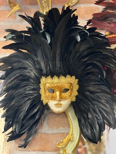 Original Venetian papier-mache mask made entirely by hand and hand-decorated with acrylic colors and gold leaf or silver leaf. Feathers are real hood feathers Only decorative mask, you can't wear All our masks are handmade by our staff (me, my wife and our collaborators) in our atelier in Venice. The masks are all made of paperweight and are made using ancient techniques from the 1300s They are decorated with acrylic colors, gold leaf, silver leaf, trifies, lace and Swarovski crystals so as to m Lion Mask, Venetian Masks, Venetian Mask, Costume Mask, Photo Mask, Mask Making, Acrylic Colors, Hand Decorated, My Wife