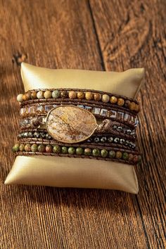 Natural Stone Boho Wrap Bracelet-LA3accessories-Brown-one size-[option4]-[option5]-[option6]-[option7]-[option8]-Shop-Boutique-Clothing-for-Women-Online Boho Wrap Bracelet, Stone Wrapping, Wallet Fashion, Beaded Wraps, Fashion Jewelry Earrings, Scarf Jewelry, Boho Bracelets, Turquoise Stone, Stone Beads