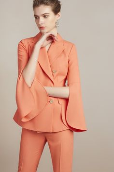 Peach Cape Style Double Breasted Pantsuit - FashionByTeresa