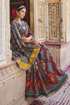 Experience ethnic grace with our Soothing Printed Patola Silk Saree. It’s meticulously crafted from the finest silk, featuring a delicate patola print to elevate your traditional style. Ideal for festive occasions, weddings or a sophisticated casual look. Drape yourself in its comfort and make heads turn wherever you go. Comes with a matching blouse piece. Authentic Indian craftsmanship. Treat yourself or a loved one to the timeless elegance of a silk saree. Limited stock, purchase today. Patola Print, Patola Silk Saree, Sophisticated Casual, Silk Art, Art Silk Sarees, Grey Art, Printed Saree, Authentic Indian, Color Art