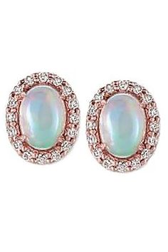 METAL SPECIFICATIONS Metal Name: Rose Gold 14K STONE SPECIFICATIONS Stone Name: OPAL/DIAMOND Stone Cut : Oval & Round cut Stone Specifications: There is one opal approx. 4.00 carats (Approx. Size 11.3 x 8.4 mm) & 0.16 carat round diamonds on the side in each earring. Natural earth-mined stones. Total Stone Weight : 8.32 carats Color : Green/F Clarity : AAA/VVS1 APPRAISAL Appraised Value : $9500.00 Comes with a FREE APPRAISAL 14k Rose Gold Jewelry, Unique Studs, Round Diamond Earrings, Stud Earrings Unique, Rose Gold Earrings Studs, Earrings Rose Gold, Rose Gold Studs, Le Vian, Round Stud Earrings