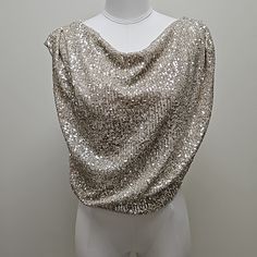 Super Cute Sleeveless Sequin Top Nwt. Glamorous Silver Sleeveless Tops, Silver Sleeveless Top For Evening, Silver Tops For Summer Wedding, Silver Wedding Tops For Summer, Summer Wedding Silver Tops, Silver Sleeveless Top For Wedding, Sheer Sleeves Top, Floral Peasant Top, Stretchy Crop Tops