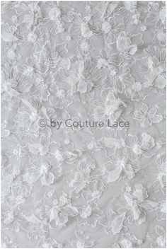 Amazing 3D flower lace design with many big and small flowers sewed on by hand. Used for example in Galia Lahav collection  ❀❀ VIDEO ❀❀  https://www.instagram.com/p/B9FZ-YRC95K/?utm_source=ig_web_copy_link Color: Off-white + silver Yarn: Polyester Sequins: Yes 3D flowers: Yes Mesh: Nylon ❀❀ SAMPLE SWATCH ❀❀ If you want to check the color and quality, you can order a swatch here (READ DESCRIPTION OF THE LISTING  https://www.etsy.com/de/listing/733242442/sample-swatch-please-read-description?ref=s Lace Embroidered Floral Fabric, Floral Embellished Lace Embroidered Fabric, Floral Embellished Lace Fabric In Flower Shape, Fitted Lace Tulle Fabric With Floral Applique, Wedding Lace Fabric With Floral Embroidery, Wedding Lace Tulle Fabric With Floral Applique, White Tulle Fabric With 3d Flowers For Wedding, Wedding Tulle Fabric With 3d Flowers And Lace, Wedding Tulle Fabric With Lace And 3d Flowers