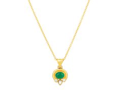 GURHAN, GURHAN Muse Gold Emerald Pendant Necklace, 8x6mm Oval set in Wide Frame Elegant Oval Cabochon Emerald Necklace, Traditional Oval Cabochon Necklaces, Traditional Oval Cabochon Necklace, Fine Jewelry In 22k Gold With Oval Shape, Gold Hallmarked Oval Cabochon Necklaces, Traditional Oval Yellow Gold Necklaces, Elegant 22k Gold Emerald Gemstone Necklace, Classic 22k Gold Oval Jewelry, Elegant 22k Gold Oval Jewelry