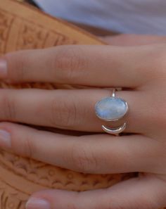 Moonstone Ring ~ Sterling Silver 925 ~MR003 - Maresia Jewelry Luxury Heirloom Moonstone Ring With Center Stone, Silver Moonstone Ring, Moon Stone Ring, Green Amethyst Ring, Moonstone Ring Sterling Silver, Freshwater Pearl Ring, Moon Lovers, Rose Quartz Ring, Turquoise Rings