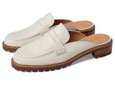 Madewell The Corinne Lugsole Loafer Mule - Women's Shoes : Pale Oyster : Step out in style and comfort wearing the Madewell The Corinne Lugsole Loafer Mule. Leather upper. Leather lining and insole. Slip-on style. Round toe. Slight heel. Synthetic outsole. Imported. Measurements: Heel Height: 1 3 10 in Weight: 14 oz Platform Height: 3 5 in Product measurements were taken using size 9, width M. Please note that measurements may vary by size. Weight of footwear is based on a single item, not a pai Affordable Trendy Slip-on Loafers, Womens Mules Shoes, Casual Slip-ons With Ortholite Insole For Work, Lugsole Loafer, Madewell Loafers, Womens Mules, Slip On Mules, Loafer Mules, Comfort Wear