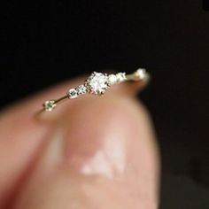 Gorgeous Delicate Eternity Gold Zircon Ring Floating Diamond Ring, Cute Promise Rings, Tiny Rings, Dainty Gold Rings, Zierlicher Ring, Gold Diamond Engagement Rings, Engagement Sets, Stylish Rings, Gemstone Engagement