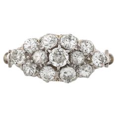 an old cut diamond cluster ring, circa 1920's or early 1930s's