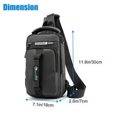 Black Sling Bag, Sling Crossbody Bag, Man Shoulder, Messenger Backpack, D Rings, Travel School, Left Or Right, Anti Theft, Casual Bags