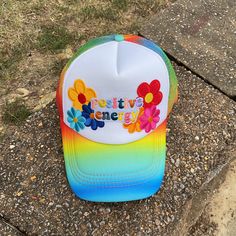 ❤️This listing is for the exact hat show in pictures! ❤️ Material: 100 % Polyester Hat Unique Patches ❤️Size: One Size Adult Hat  It is SnapBack so it is adjustable from 20"-23.5" ❤️This custom trucker is the perfect unique gift! ❤️ Free shipping on orders over $35.00 Summer Festival Snapback Cap, Summer Festival Snapback Hat, Retro Visor Hats For Spring, Retro Trucker Hat With Curved Brim For Spring, Retro Curved Brim Trucker Hat For Spring, Trendy Multicolor Visor Hat, Multicolor Spring Bucket Hat, Multicolor Snapback Hat With Curved Brim For Spring, Spring Multicolor Snapback Hat With Curved Brim