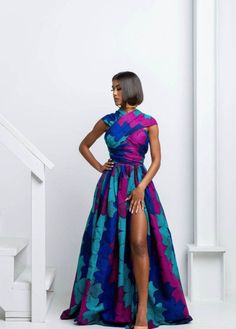 Beautiful ,stunning and lovely Multi color infinity Outfits , perfectly made for your proms, engagements, wedding and any african event's. It can be style in different ways..  And it has invisible zipper attached on the slit. It is made with 100% Cotton African Wax.And can be tailored with other fabrics. Swipe to view the fabrics also many are still in store... Please note the current fabric on the model is out of stock but we have alot of quality and beautiful lcotton fabrics in store . So feel Infinity Clothing, Ankara Maxi Dress, Dress Ankara, Ankara Gown, Afrikaanse Mode, African Fashion Ankara, Dress African, Infinity Dress, فستان سهرة