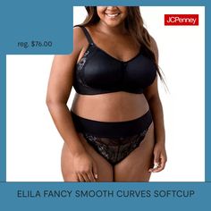 Your essentials should be comfortable and provide the full coverage you need, and Elila's women's seamless bra will make you look and feel your best. It's made from stretch microfiber with delicate lace trim, adjustable shoulder straps, back and side smoothing, and back hook-and-eye closures. Bra Type: Full CoverageFeatures: Adjustable Straps, Stretch Fabric, Seamless, Back Smoothing, Side SmoothingClosure Type: Hook & Eye, Back ClosureSupport: High SupportFiber Content: 50% Spandex, 25% Polyes… Coverage Bras, Full Coverage Bra, Bra Types, Seamless Bra, Full Figured, Hook Eye, Shoulder Straps, Lace Trim, Stretch Fabric