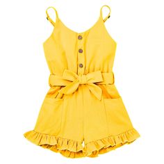 PRICES MAY VARY. High-Quality Material: Our baby girl romper dress is made of 95% cotton and 5% spandex, making it soft and gentle on your baby's skin. Unique Design: This toddler girl romper features a stylish V neckline and adjustable straps for a comfortable fit; The Backless design that allows for breathability and keeps your little one cool; The button front and belted tie waist add a stylish touch to this jumpsuit, making it perfect for any occasion; The wide legs feature ruffle detailing, Toddler Girl Romper, Girl Clothes Baby, Toddler Girl Clothes, Pocket Jumpsuit, Toddler Romper, Backless Design, Red Outfit