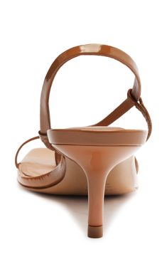 A center toe post and adjustable slingback strap offer a secure fit on a minimalist sandal balanced by an angular square toe and tapered heel. 2 1/4" heel (size 8.5) Adjustable ankle strap with buckle closure Leather or textile upper/synthetic lining/leather sole Made in Brazil Hairstyling Products, Rollerball Perfume, Makeup Gift, Fragrance Design, Slingback Sandal, Sandal Women, Cow Leather, Travel Size Products, Leather Sandals