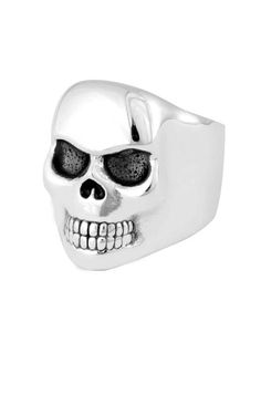 Official King Baby Studio ® - Handcrafted Women's Small Classic Skull Ring - .925 Sterling Silver. Rings Handmade In USA. Buy Now! Skull Wedding Ring, Skull Engagement Ring, Mens Skull Rings, Skull Rings, Skull Wedding, Black Engagement Ring, Celebrity Jewelry, Biker Rings, King Baby