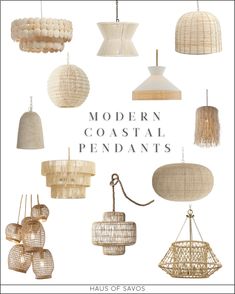 modern coastal pendants hanging from the ceiling