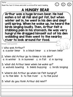 an animal reading activity for children