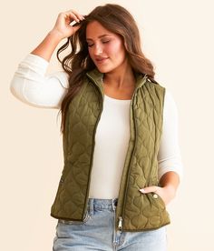 Ariat Ashley 2.0 Insulated Vest - Green Small, Women's Wintermoss Embroidered logo quilted zip down mock neck vest Wind and water resistant Floral print lining Bust measures 36 on size small Body length 23 on size small. Layering piece(s) and/or accessories sold separately.. Shell: 100% Recycled Polyester. Lining: 100% Polyester. Insulation: 100% Polyester. Secure all closures. Machine wash separately on delicate cycle in cold water. Do not bleach. Tumble dry low. Do not iron. Do not dry clean. Apparel & Accessories > Clothing > Outerwear > Coats & Jackets Vest For Women, Accessories Clothing, Women's Coats, Women's Coats & Jackets, Outerwear Coats, Womens Vest, Layering Pieces, Mock Neck, Coats For Women