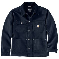 When its cool in the warehouse or cool on the farm, this men's Carhartt relaxed-fit jacket has you covered. It's rugged but not rigid, with durable canvas duck and built-in flex that lets you move freely. Interior and exterior pockets keep your essentials close by. Features12-ounce, 99% cotton / 1% spandex duckBuilt to move with Rugged Flex® stretch technologyCorduroy-trimmed collar Two chest pocketsInterior drop in pocketTwo lower front pocketsTriple-stitched main seamsCountry of Origin: Imported | Carhartt Men's Rugged Flex Relaxed Fit Duck Chore Coat- 1 Warm Rating | Malt | M Carhartt Chore Coat, Mens Rugged, Men Carhartt, Chore Coat, Trench Jacket, On The Farm, Carhartt Mens, Workout Jacket, Drop In