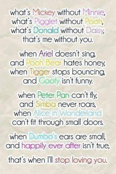 the quote from disney's movie, which is written in different colors and font