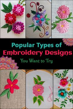 the cover of popular types of embroidery designs you want to try