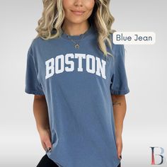 Boston T-Shirt: Boston Lover Shirt, Boston Massachusetts Shirt, Comfort Colors® T-Shirt, Gift for Bostonian, Vintage College Style Shirt Featuring bold college block letters that shout out your love for the city, this shirt is a classic tribute to the historic streets, spirited sports, and vibrant culture of Boston. 🎁 This "Boston" Comfort Colors shirt would make a great gift for anyone who loves the city, be it your mom, dad, friend, or any Boston enthusiast in your life. 🖼️ Please Check All Block Letters, Vintage College, Usa Shirt, College Style, Comfort Colors Shirt, Boston Massachusetts, Block Lettering, College Fashion, Grey Shirt