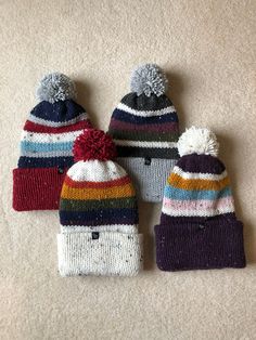 Handmade five stripe pom beanie. Extremely warm. Great for any winter activity. Machine washable. Striped Winter Hats One Size Fits Most, Winter Striped Hats One Size Fits Most, Cozy Multicolor Beanie For Outdoor, Cozy Multicolor Outdoor Beanie, Winter Activity, Slouch Beanie, Winter Beanie, Warm Autumn, Pom Beanie