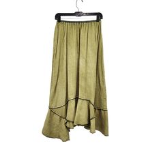 Women's 100% Silk Asymmetrical Midi Skirt By Cynthia Ashby In Green. Elastic Waist Asymmetrical Hem Midi Length 100% Silk New With Tag. Size: Small Color: Green Silk Asymmetrical Midi Skirt For Women Spring Lagenlook Tiered Skirt, Spring Skirt With Ruffled Handkerchief Hem, Spring Ruffled Skirt With Handkerchief Hem, Spring Ruffled Handkerchief Hem Skirt, Spring Cotton Skirt With Asymmetrical Hem, Cotton Skirt With Asymmetrical Hem For Spring, Casual Asymmetrical Hem Flowy Skirt, Bohemian Relaxed Skirt With Asymmetrical Hem, Casual Flowy Skirt With Asymmetrical Hem