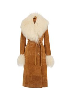 Warehouse-shearling-suede-coat Cold Fashion, Boho Trends, Cute Coats, Winter Boho, Sheepskin Coat, Suede Coat, Shearling Coat, Moda Vintage, Coat Fashion