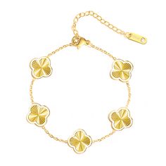 PRICES MAY VARY. 1. 【 Simple Link Bracelets Jewelry】: This Unique Bracelets has a minimalist style and is perfect for everyday wear! It is charming and fashionable, and you can match it with any kind of clothes. The clover Bracelets is attached to the chain and won't slip. 2.【Poduct Size 】 Length of the Bracelet is 6.49.1"＋1.97" extender (16.5cm＋5cm), Clover Bracelets size is 0.51"×0.51" (13mm*13mm). It will comfortable for all neck sizes. 3.【Great Gift】: The four leaf represents Faith, Bracelet Gold Bracelets Valentine's Day Gift For Her, Gold Stainless Steel Bracelets As Gift For Her, Gold Stainless Steel Bracelet As Gift For Her, Gold Stainless Steel Bracelets For Her, Gold Stainless Steel Bracelet For Her, Gold Stainless Steel Bracelets For Valentine's Day, Elegant Gold-tone Bracelets For Valentine's Day, Elegant Gold-tone Bracelet For Valentine's Day, Luxury Gold Bracelets For Valentine's Day