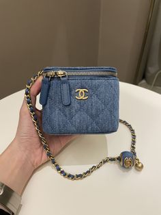 Chanel Quilted Pearl Crush Mini Vanity CubeDenim AGHWSize 10 x 7 x 9 cmAdjustable chain31 seriesNew w SealIncludes full set box, dust bag, and ity cardPrice was 3800 sgdPrice now 3200 sgd 2440 usd CN5106-02 Tweed Chanel Bag, Chanel Denim Bag, Vanity Chanel, Chanel Vanity Bag, Chanel Mini Bag, Mini Vanity, Vanity Bag, Chanel Mini, Denim Bag