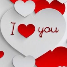 i love you card with paper hearts on white and red background - valentine's day stock videos & royalty footage