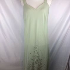 A Catherines Gown Dress Mint Green Beaded Floral Design. This Dress Comes In A Size 18w And Measures 23" From Armpit To Armpit And Length Of Dress From Top Of Hem To Bottom Is 55"This Is Brand New Without Tag. Sleeveless Summer Mother Of The Bride Dress, Sleeveless Mother Of The Bride Dress For Summer Evening, Elegant Sleeveless Beaded Gown, Sleeveless Wedding Dress With Beaded Straps, Sleeveless Gown With Beaded Straps For Formal Occasions, Formal Sleeveless Beaded Gown, Formal Beaded Sleeveless Gown, Sleeveless Embellished Mother Of The Bride Evening Dress, Embellished Sleeveless Mother Of The Bride Evening Dress