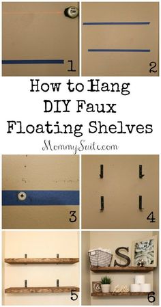 how to hang diy faux floating shelves