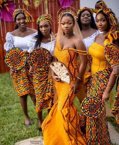 the beautiful african women in their traditional attire