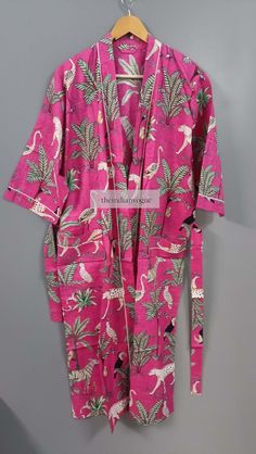 "Cotton kimono robes which are perfect for lounging around the home or spa. Use our Bird print robe as a cover up on the beach or after a dip in the pool. Add a luxe, boho feel to your bridal shower. Versatile, soft and luxurious, our 100% cotton kimono robes are printed with azo-free dyes. The printed robe features 3/4th sleeves, a waist tie and two front pocket.Indian Kimono, Kimono, Cotton Robe, Robes, Dressing Gown, Women Wear, fridakahloprint robe, bridal shower, soft, Kimono Robes,dressing Indian Kimono, Gown Casual, Kimono Cotton, Robes For Women, Kimono Robes, Printed Robe, Cotton Kimono, Print Kimonos, Bridesmaid Robes