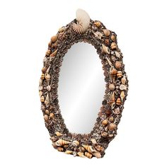 a mirror with shells and seashells on it