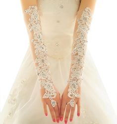 PRICES MAY VARY. 【White Lace Fingerless Rhinestone Gloves For Women】Lace Gloves With Rhinestone Come In Classic Colors, This Long Elbow Gloves Measure Approximately 19.69 "/50 Cm, With Fingerless Design, Suitable For All Women, Easy To Adjust And Wear, And Canbridal Lace Glove Are Made Of Premium Tulle,Light In Weight,Super Soft And Breathe,Looks More Charming And Elegant. Be Easily Matched With Different Outfits, Such As Wedding Dresses, Banquet Dresses, Party Dresses, Etc. 【Lace Fingerless Rhi Wedding Gloves Long, Flower Gloves, Beaded Gloves, Lace Fingerless Gloves, Gloves Fingerless, Banquet Dresses, Wedding Gloves, Bridal Gloves, Lace Gloves