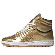 adidas Star Wars x Top Ten Hi 'C-3PO' FY2458 Sporty Custom Gold Sneakers With Rubber Sole, Gold Sports Sneakers With Rubber Sole, Gold Sneakers With Rubber Sole For Sports, Sporty Gold Sneakers For Streetwear, Gold Sneakers With Midsole For Streetwear, Gold High-top Sporty Sneakers, Gold Lace-up High-top Sneakers For Streetwear, Gold Sneakers With Abzorb Midsole For Sports, Gold High-top Sneakers With Abzorb Midsole For Streetwear