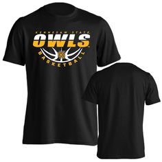 a black t - shirt with the words kansas state owls in yellow and white on it